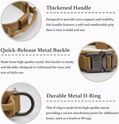 Tactical Dog Collar Set, Adjustable Military Training Nylon Dog Collar - Image 3