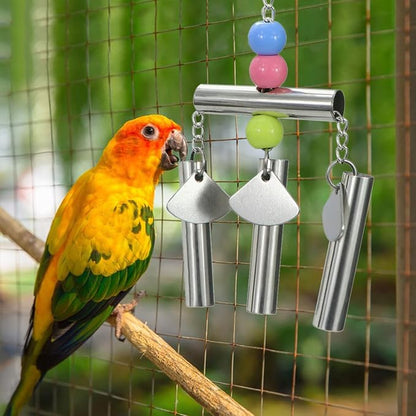 Wontee Bird Stainless Steel Bells String Parrot Hanging Chew Toy - Image 6