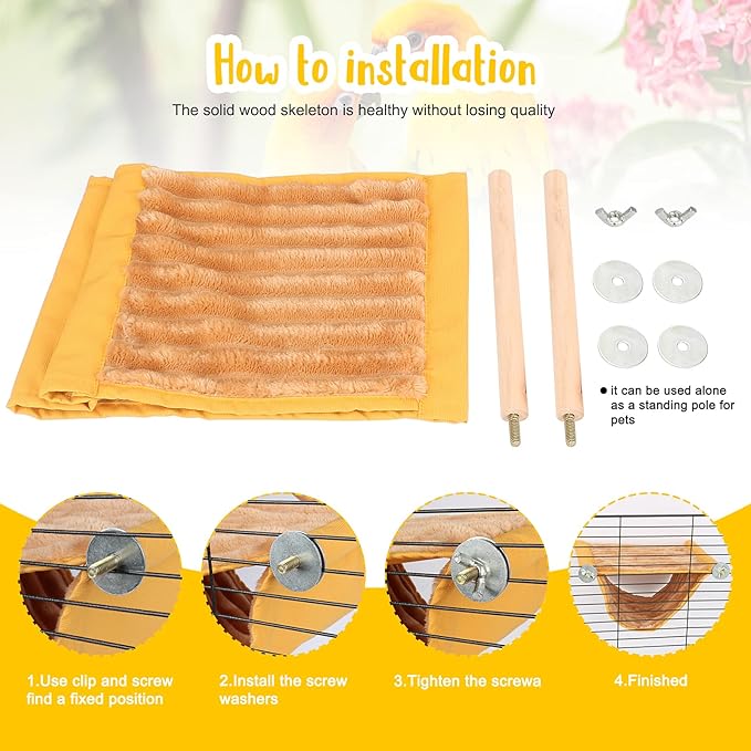 BWOGUE Winter Warm Bird Nest Bed Hanging Hammock Snuggle Hut Parrot House Tent - Image 3