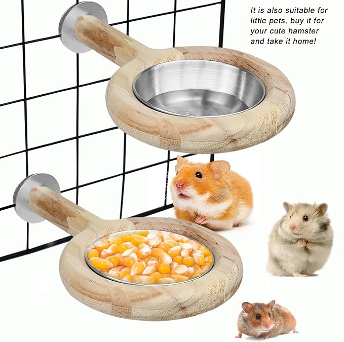 ASOCEA 2 Pack Bird Perch Feeding Cup, Bowls - Image 6