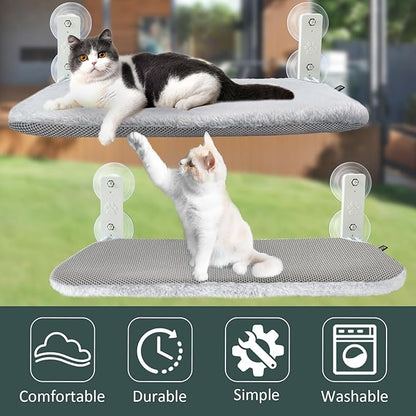 Sunhoo Cat Window Hammock Perch Cordless Perches Window Sill Seat Bed Foldable - Image 5