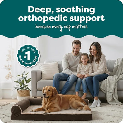 FurHaven Orthopedic Dog Bed for Large Dogs, L-Shaped Chaise Mattress - Image 2