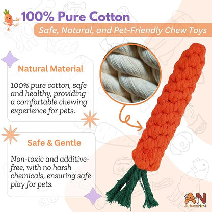 3PCS Orange Woven Pet Chew Set, Puppy Teething Chews, Dog Chew Treats, Cat - Image 5
