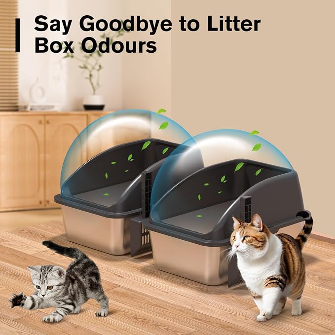 2PACK Stainless Steel Cat Litter Box, Never Absorbs Odors, Leak-Proof, - Image 7