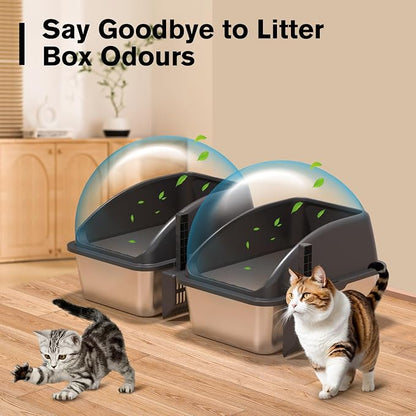 2PACK Stainless Steel Cat Litter Box, Never Absorbs Odors, Leak-Proof, - Image 7