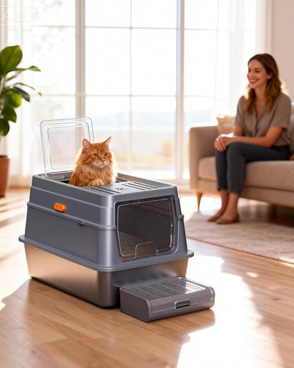 Cat Litter Box - Stainless Steel Litter Box - Image 8