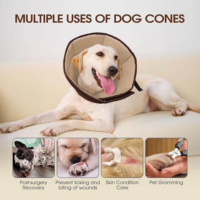 Dog Cone for Large Dogs After Surgery, Adjustable Soft Recovery Cone Collar for - Image 5