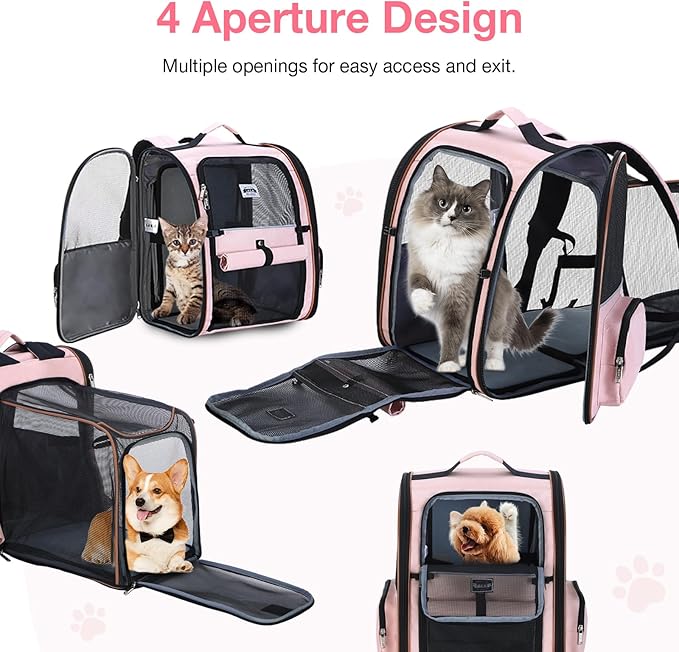 Lekebobor Large Cat Backpack Carrier Expandable Foldable Pet Carrier Backpack - Image 5