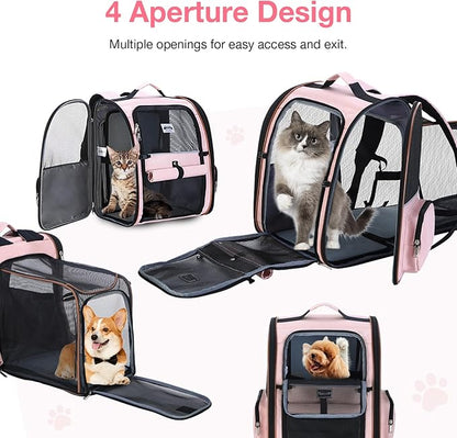 Lekebobor Large Cat Backpack Carrier Expandable Foldable Pet Carrier Backpack - Image 5