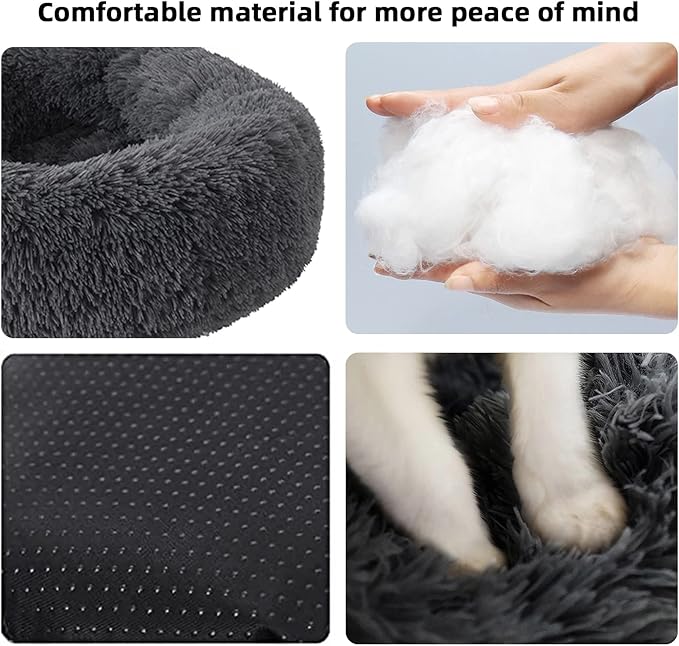 Nisrada Dog Bed for Small Medium Large Dogs, 20 inch Calming, Washable-Round - Image 2
