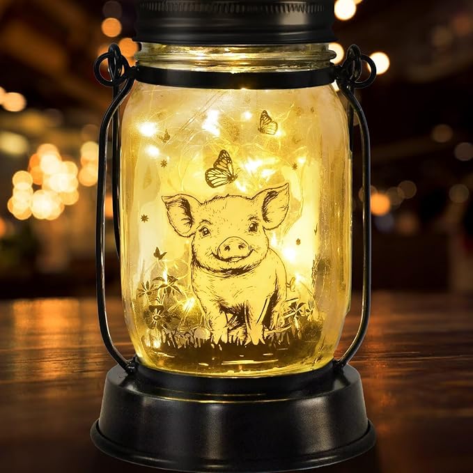 kyoryuger Pig Gifts for Women/Men/Kids Pig Lovers Animal Solar Lantern by kyoryuger