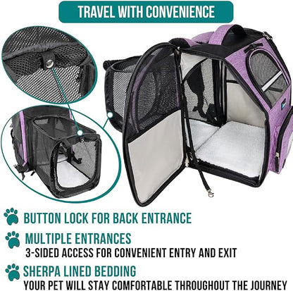 PetAmi Dog Cat Backpack Carrier, Expandable Pet Carrier Backpack - Image 4