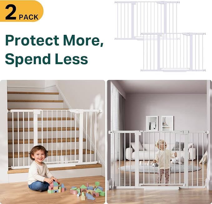 Cumbor 2 Pack 29.7"-51.5" Extra Wide Baby Gate - Image 2
