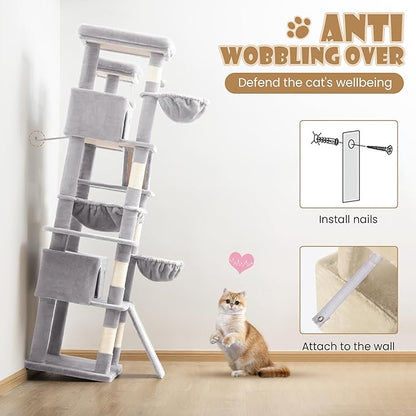 SHA CERLIN 81in Multi-Level Tall Cat Tree Tower - Image 8