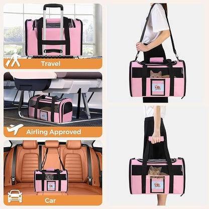 Soft Cat Carrier for Pets Up to 25 lbs, Cat Pet Travel Bag - Image 6