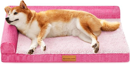 Patas Lague Orthopedic Dog Bed Large Sized Dog 36''X24'', Waterproof L Bolster by PatasLague