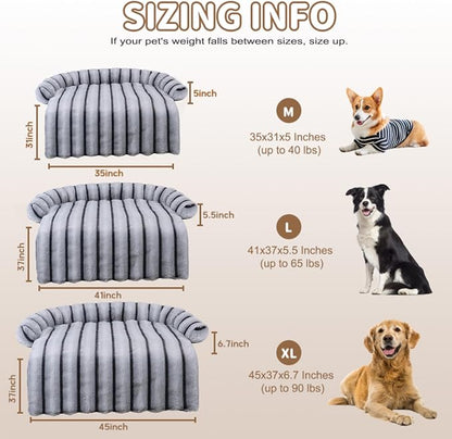 Large Dog Couch Bed, Fluffy Washable Couch Protector - Image 5