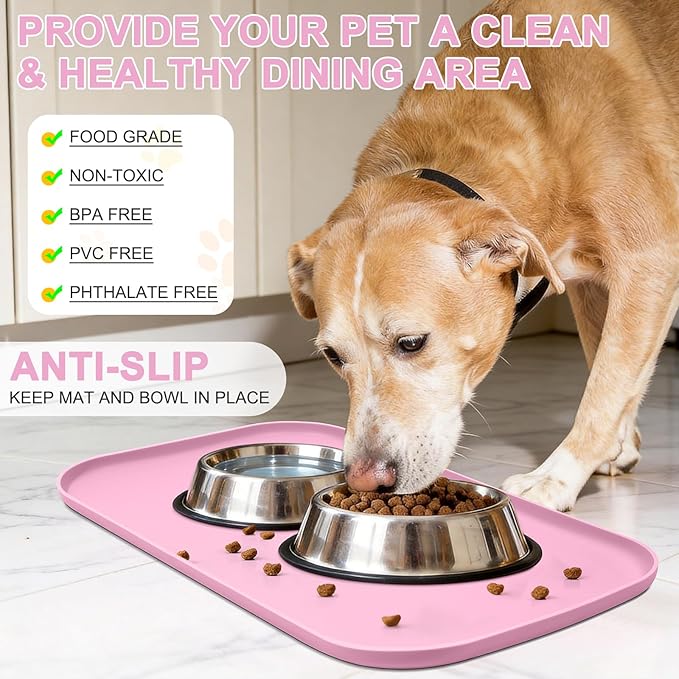 Silicone Pet Food Mat with Raised Edge - Image 3