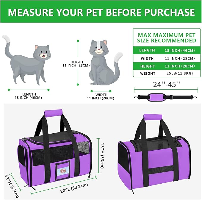 Large Cat Carrier Soft Sided Pet Carriers - Image 2