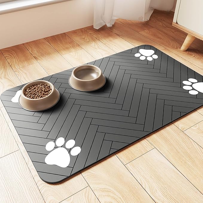Pet Feeding Mat-Absorbent Pet Placemat by Incenseburner