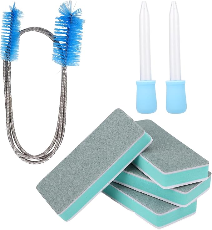 Aquarium Cleaning Tools Kit, Includes 4 Double Sided Sponge Scrubbers 2 Suction by Unknown