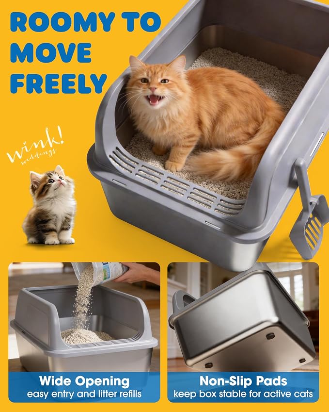 Stainless Steel Cat Litter Box, Metal Litter Box - Image 7