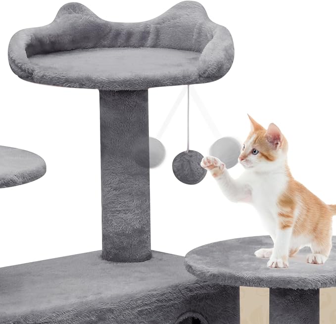 Athena Collection Cat Tree, 62 Inch Cat Tree Tower - Image 5