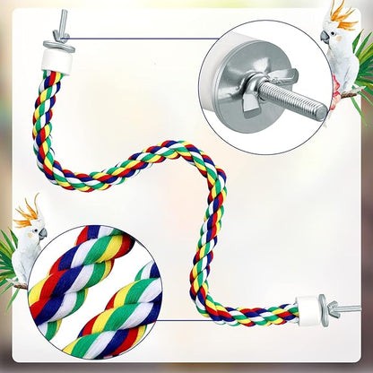 Weewooday 2 Pcs Bird Rope Perches Climbing Rope Bird Cage Accessories - Image 3