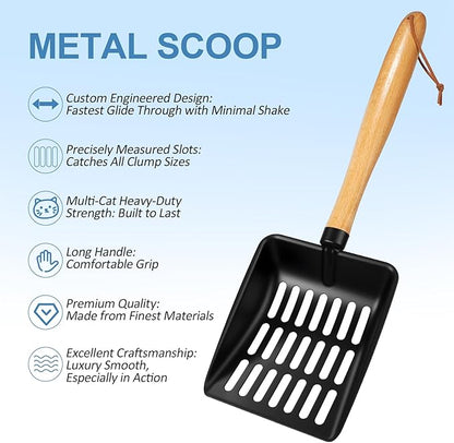 Cat Litter Scoop, Metal Litter Scoop, Heavy Duty Metal Cat Scooper - Image 3