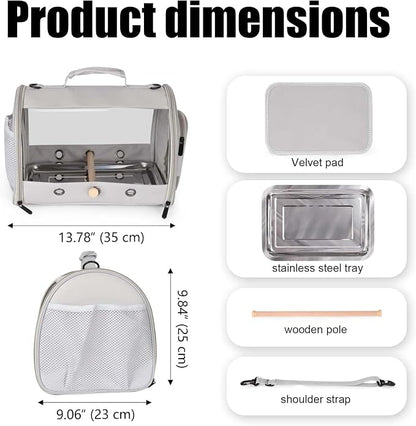 Small Bird Travel Carrier Cage for Long Tail BirdCockatiel Parakeet Parrot - Image 2