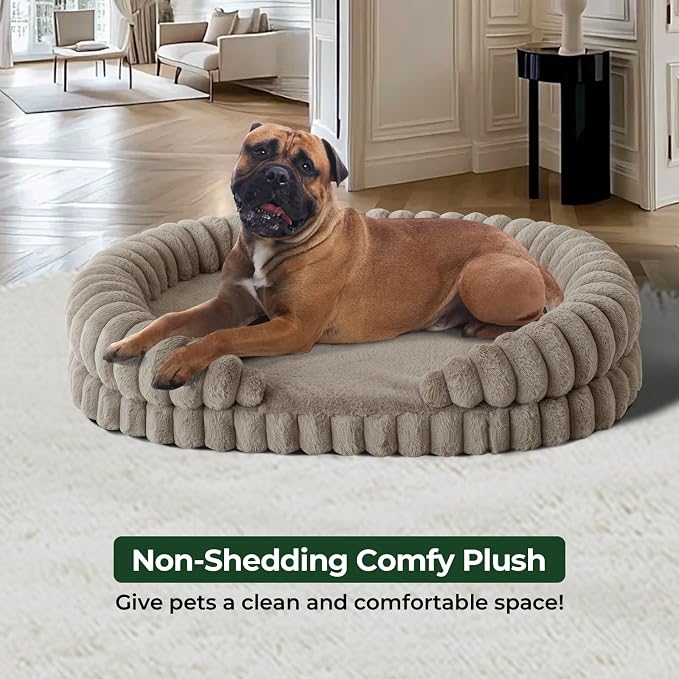BALANCE Calming Dog Bed for Extra Large Dogs, 42 Inches Oval Washable XL Pet Bed - Image 3