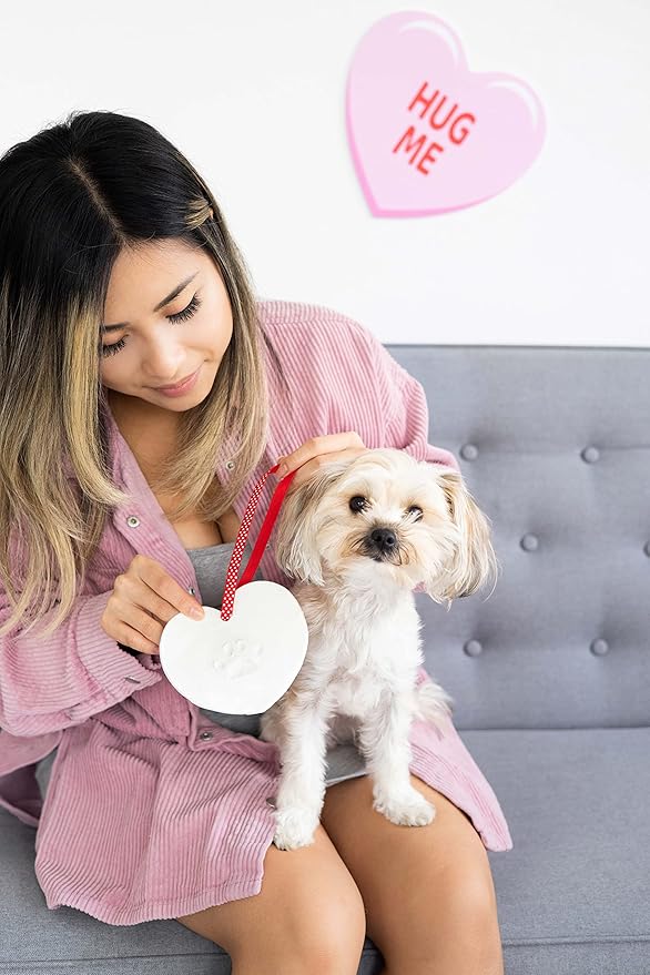 Pearhead Pet Paw Print Valentine’s Ornament Kit – Heart-Shaped Clay Pawprint - Image 5