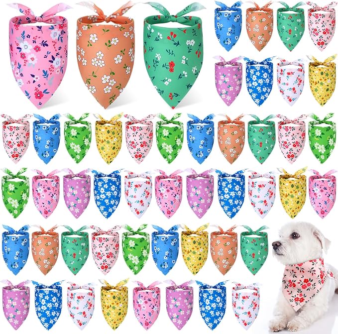 Weewooday 50 Pcs Spring Dog Bandanas Bulk by Weewooday