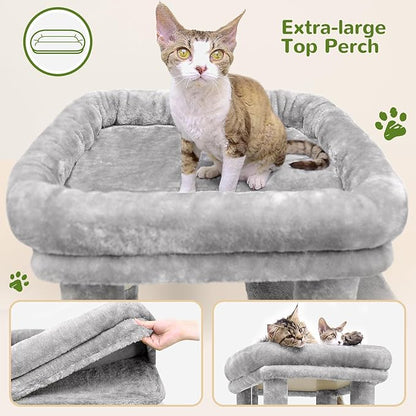 Globlazer Cat Tower for Indoor Cats, Heavy Duty Cat Trees for Large Cats Adult - Image 2