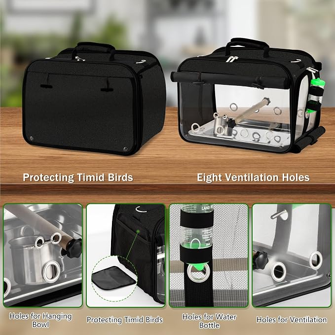 Suertree Bird Carrier Airline Approved, Bird Travel Cage - Image 5