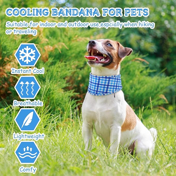 Talltalk 5 Pieces Dog Cooling Bandanas Neck Wraps Ice Scarf Pet Dog Cooling - Image 2