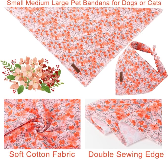 Summer Dog Bandana, UP URARA PUP Orange Bandana - Image 2