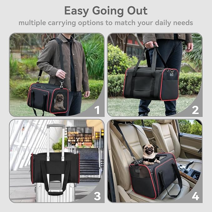 Petsfit Expandable Dog Carrier Large Cat Carrier, Soft-Sided Portable - Image 3