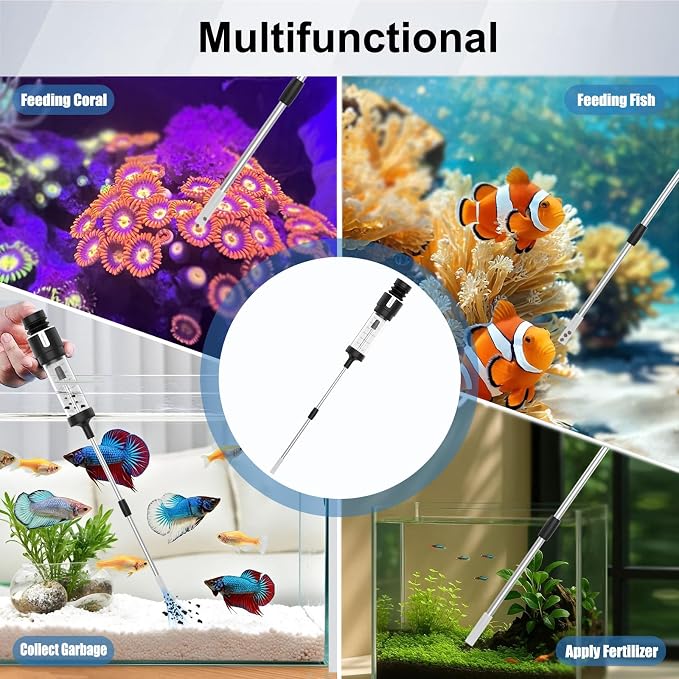 Carefree Fish Aquarium Gravel Cleaner 15~30In Multi-Functional Syphon Feeding - Image 3