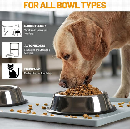 Hubulk Dog Feeding Mat, 100% Waterproof Food Grade Silicone Pet Food and Water - Image 6