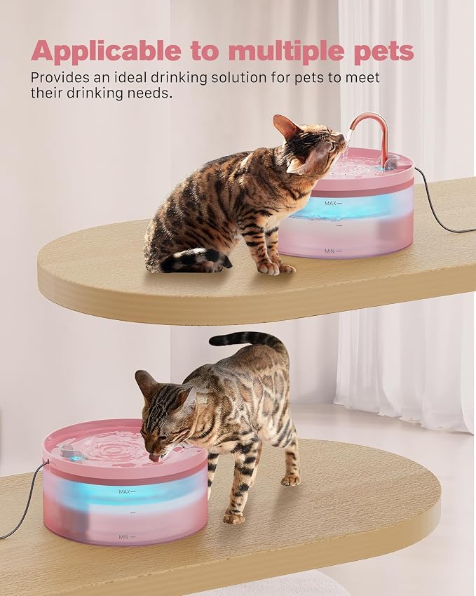 Pink Cat Water Fountain:with 6 Carbon Filters + 3 Sponge Filters - Image 8
