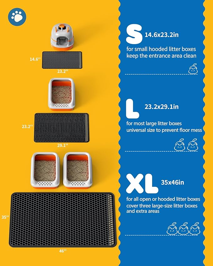 Cat Litter Mat - 23.2'' x 29.1'' Large Litter Trapping Mat, Waterproof - Image 6
