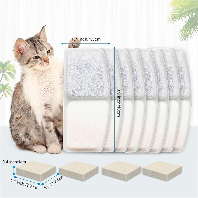 Cat Water Fountain Filters, 8 Pack Replacement Filters - Image 6