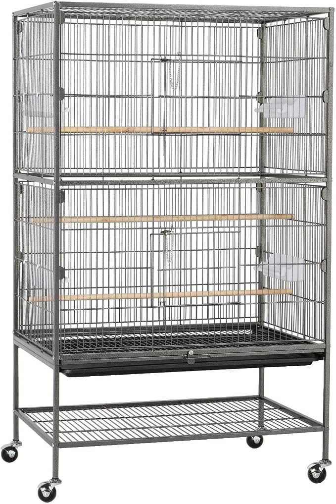 Topeakmart Wrought Iron Large Flight Parrot Bird Cage by Topeakmart