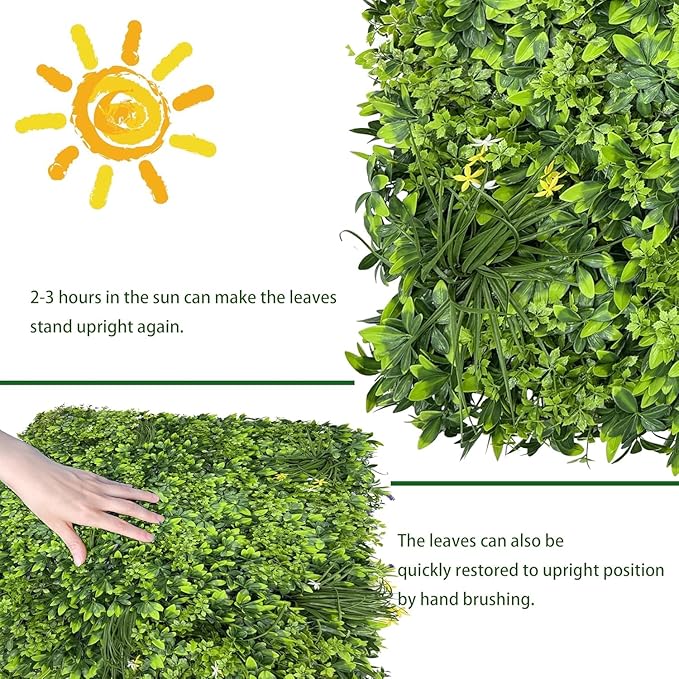 Artificial Plant Wall Roll: 48 X120 in UV-Anti Ivy Privacy Fence Screen Faux - Image 7