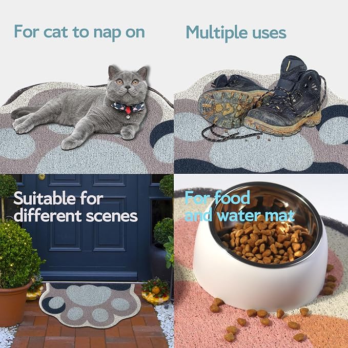 Cute Cat Litter Mat 24”x16”, Litter Box Mat, Litter Trapping Mat, Soft on Kitty - Image 7