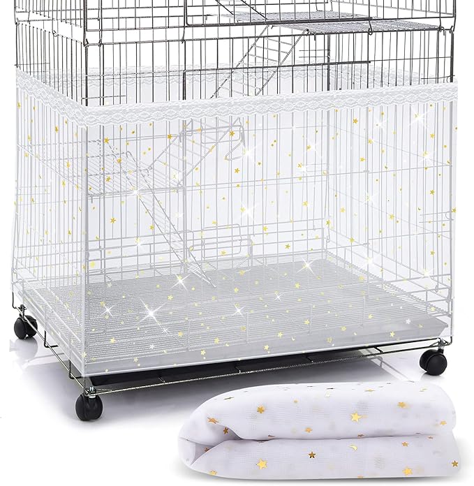Shappy Large Bird Cage Cover, Bird Cage Seed Catcher, Adjustable Star Pattern by Shappy
