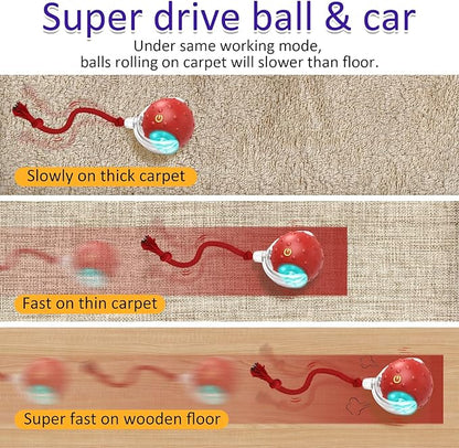 Interactive Cat Toys Ball for Indoor Cats Fast Rolling on Carpet, Chirping & - Image 2