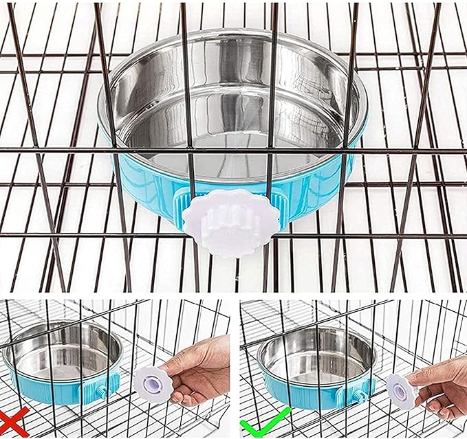 Dog Crate Bowl, Hanging Stainless Steel Removable Pet Crate Water & Food Bowls - Image 5