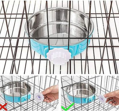Dog Crate Bowl, Hanging Stainless Steel Removable Pet Crate Water & Food Bowls - Image 5